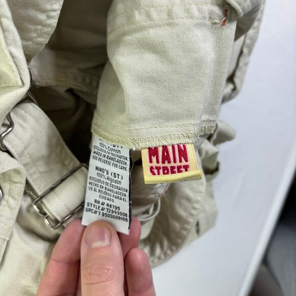 Vintage Disney Mickey Mouse Overalls Embroidered Main Street Disney 5T Tan Khaki - Picture 8 of 10